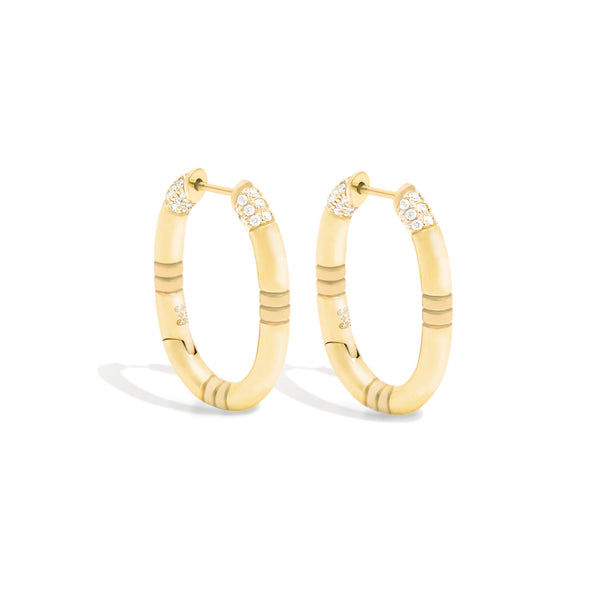 14 Karat Yellow Gold The Crew Oval Hoop Earring