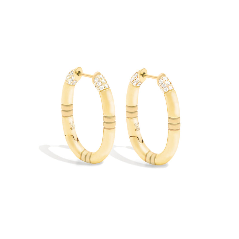 14 Karat Yellow Gold The Crew Oval Hoop Earring