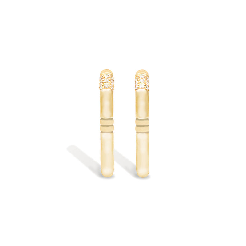 14 Karat Yellow Gold The Crew Oval Hoop Earring