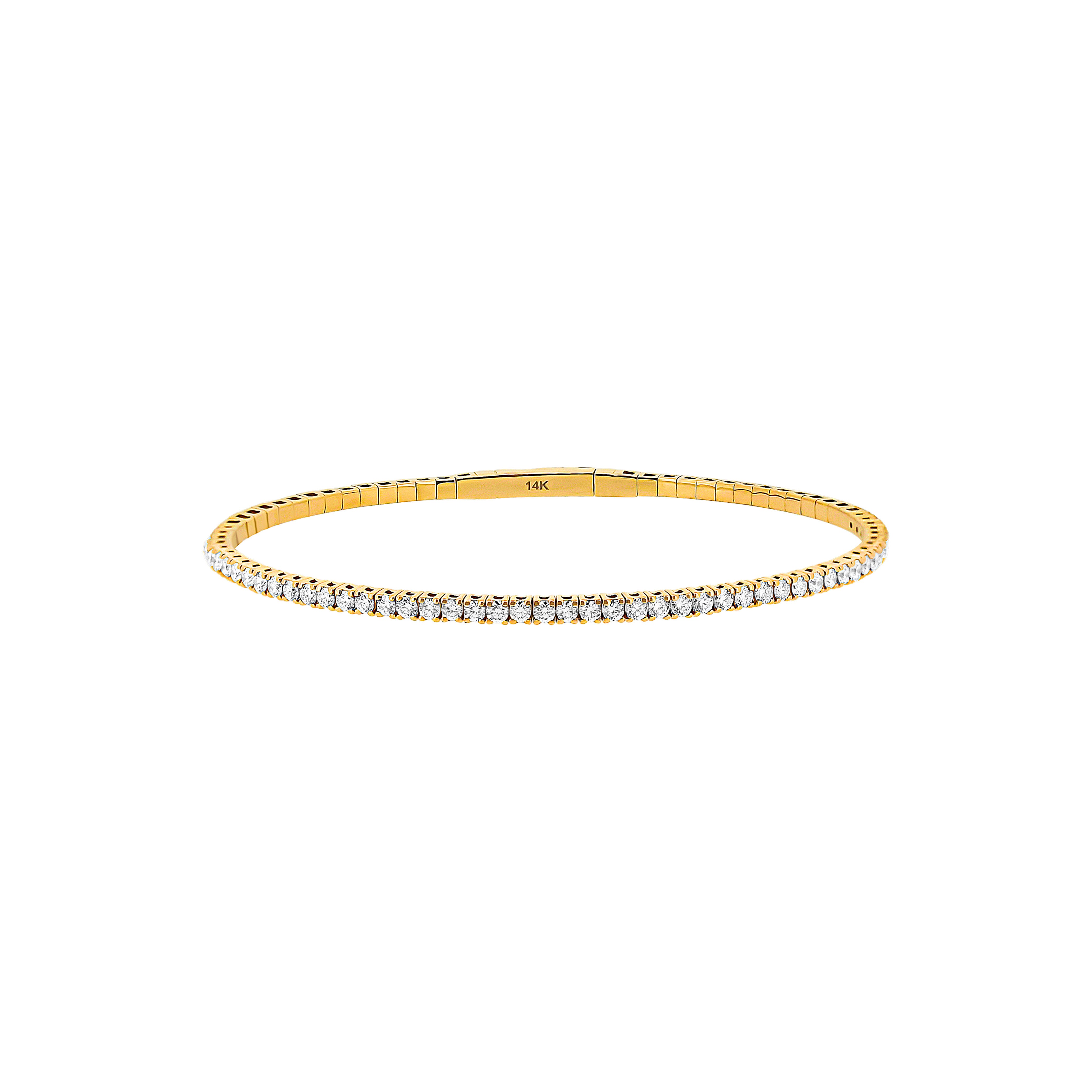 14 Karat Rosé Gold Flexible Bangle with Diamonds