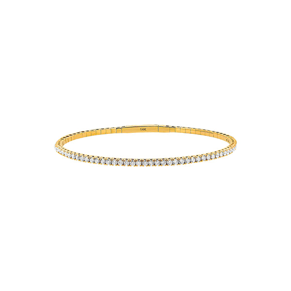 14 Karat Rosé Gold Flexible Bangle with Diamonds