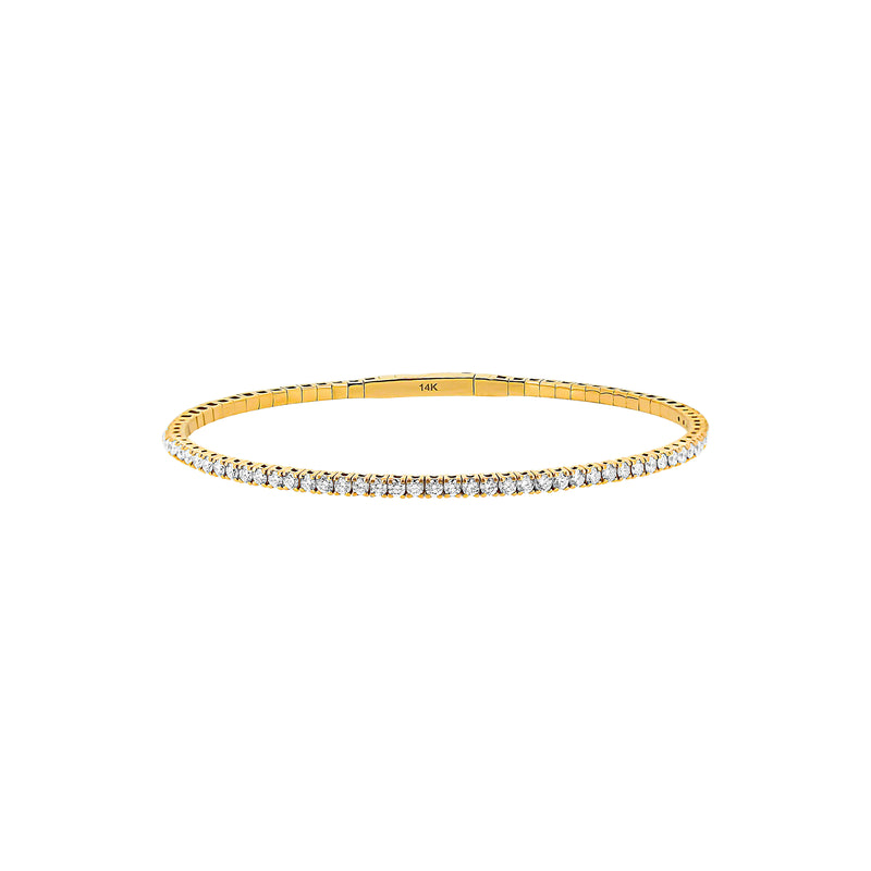 14 Karat Rosé Gold Flexible Bangle with Diamonds