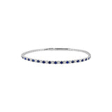 14 Karat White Gold Flexible Bangle with Sapphires and Diamonds
