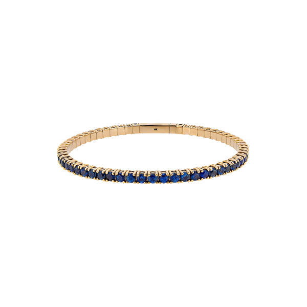 14 Karat Rosé Gold Flexible Bangle with Sapphires