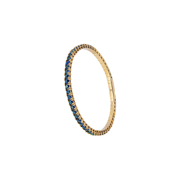 14 Karat Rosé Gold Flexible Bangle with Sapphires