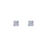 18 Karat White Gold Clover Earrings With Diamonds