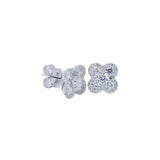 18 Karat White Gold Clover Earrings With Diamonds