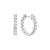 18 Karat White Gold In & Out Diamond Huggie Earrings