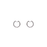 18 Karat White Gold Micro-Pave Hoop Earrings with Diamonds