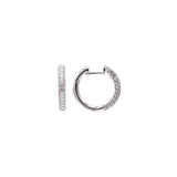 18 Karat White Gold Micro-Pave Hoop Earrings with Diamonds