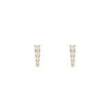 18 Karat Yellow Gold Graduated Drop Earrings with Diamonds