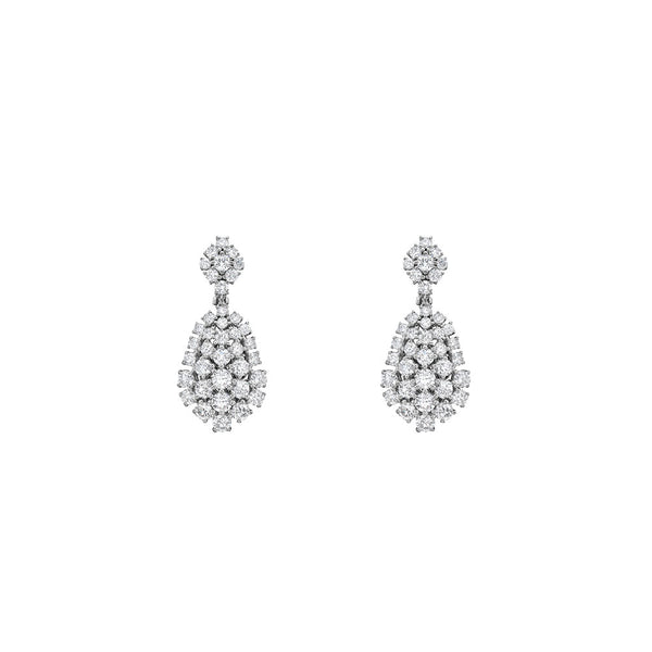 18 Karat White Gold Drop Earrings with Diamonds