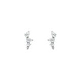 18 Karat White Gold Pear and Round Earrings