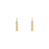 18 Karat Yellow Gold Drop Leaf Diamond Earrings