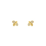 18 Karat Yellow Gold Worker Bee Stud Earrings with Diamonds