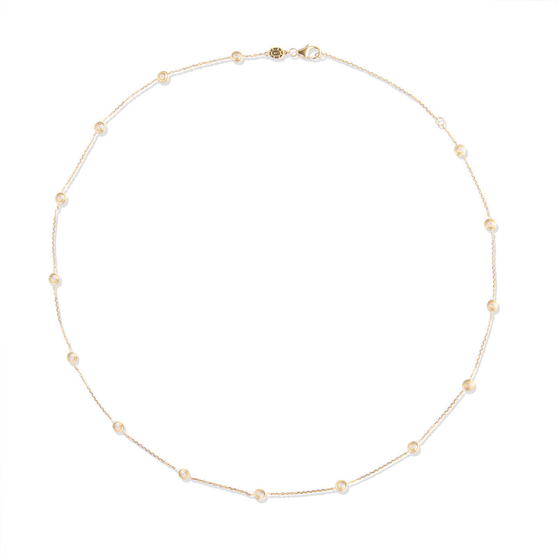 14 Karat Yellow Gold Evolve Diamond Station Necklace