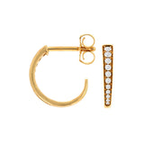 14 Karat Yellow Gold Fish Hook Earrings With Diamonds