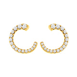 14 Karat Yellow Gold Antler Earrings With Diamonds