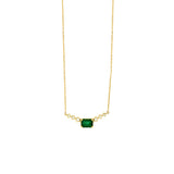 14 Karat Yellow Gold Necklace With An Emerald And Diamonds