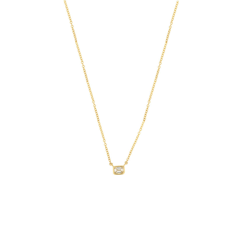 14 Karat Yellow Gold Solitaire Necklace With A Diamond