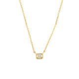 14 Karat Yellow Gold Solitaire Necklace With A Diamond