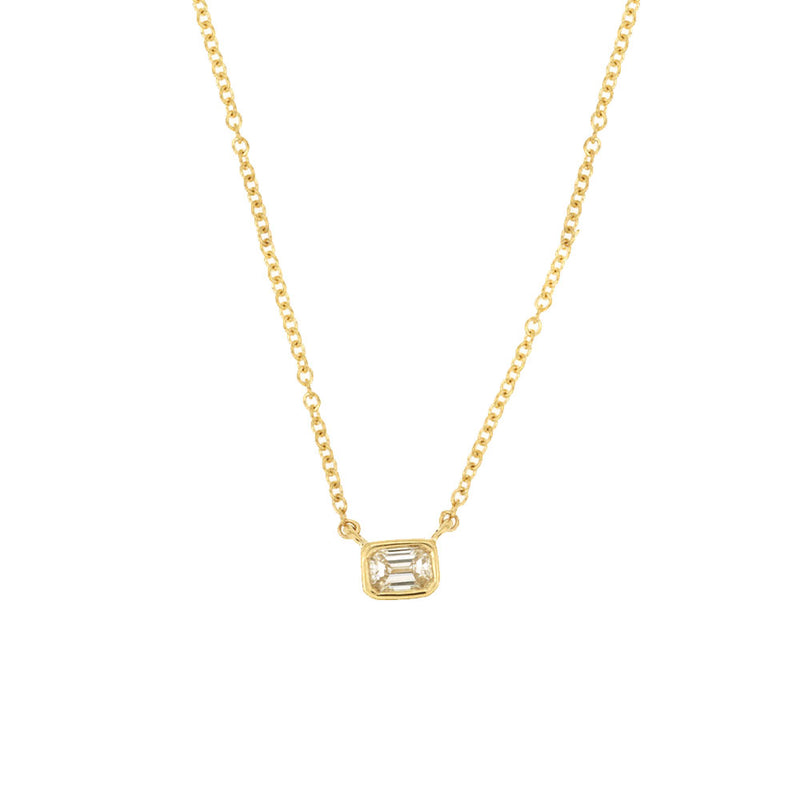 14 Karat Yellow Gold Solitaire Necklace With A Diamond