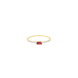 14 Karat Yellow Gold Solitaire Ring With A Ruby And Diamonds