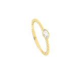 14 Karat Yellow Gold Ball Band With A Diamond