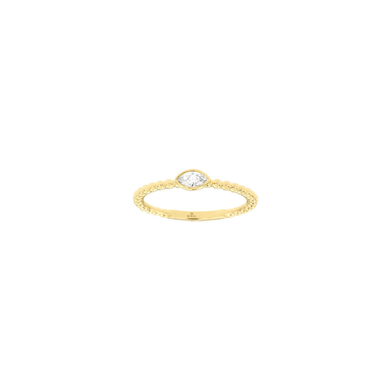 14 Karat Yellow Gold Ball Band With A Diamond