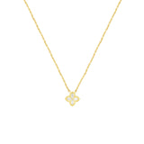 14 Karat Yellow Gold Clover Necklace With Diamonds