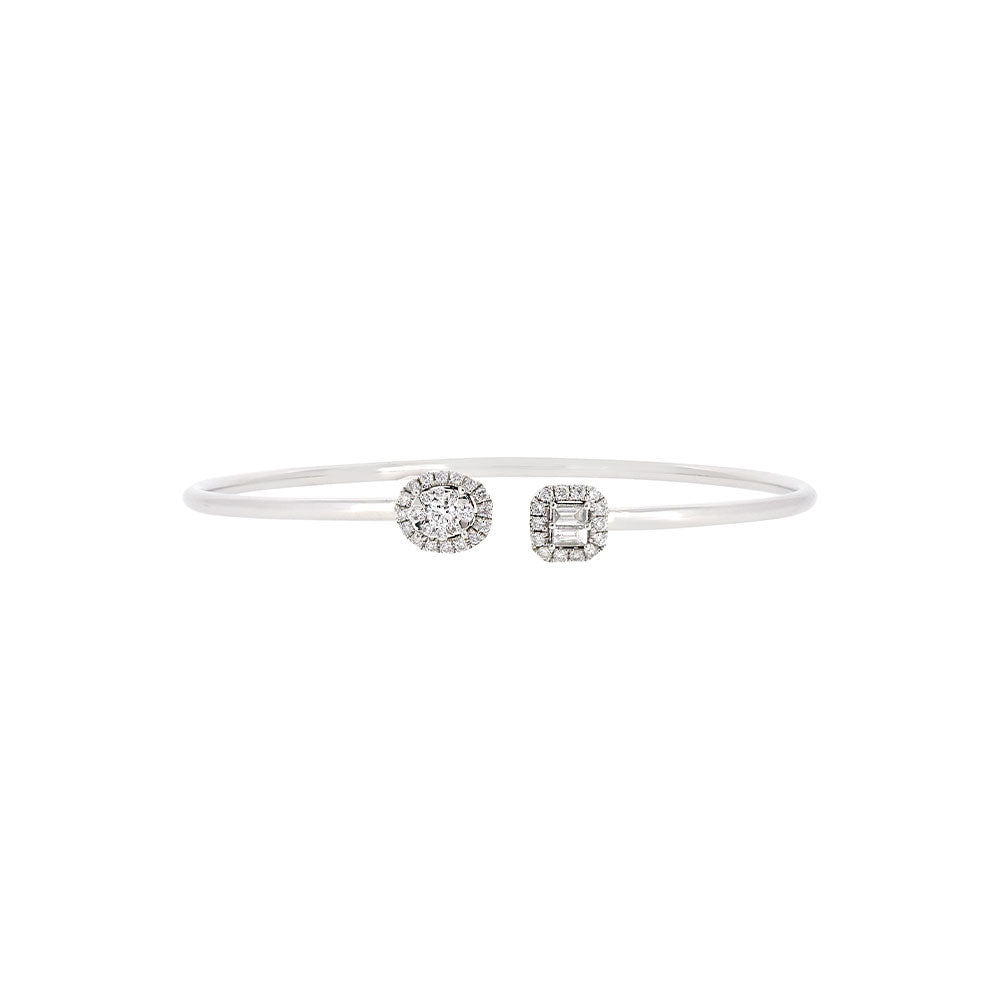 18 Karat White Gold Bangle with Diamonds