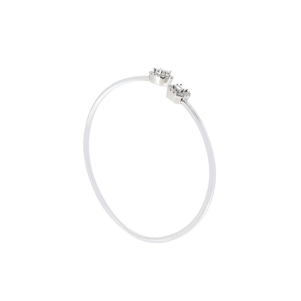 18 Karat White Gold Bangle with Diamonds