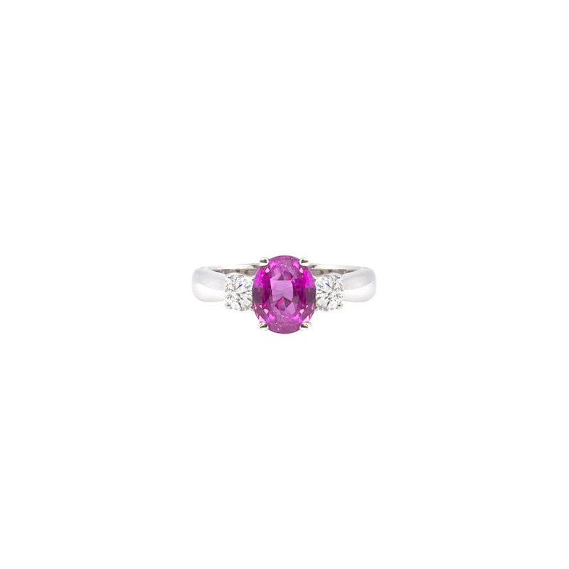 18 Karat White Gold Ruby and Diamond Ring