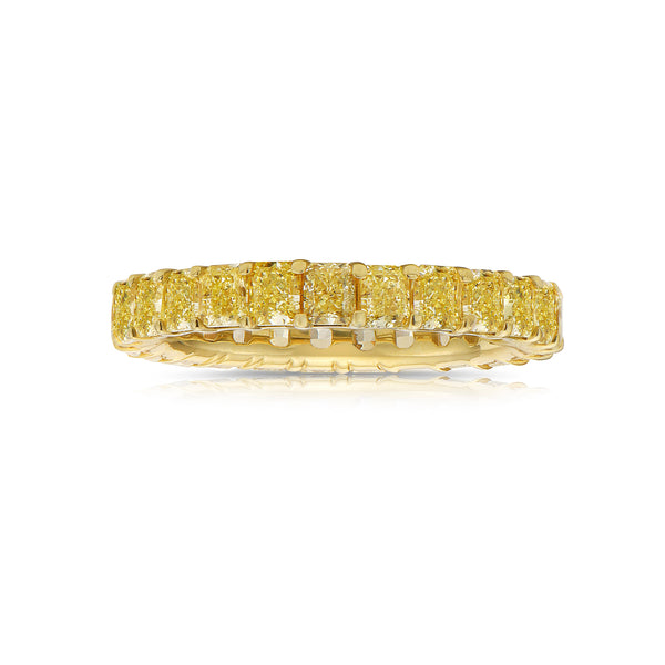 Fancy yellow eternity ring. Yellow diamond eternity band. Yellow diamond wedding band. Yellow diamond ring. Yellow diamond jewelry.