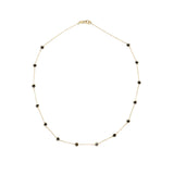 18 Karat Yellow Gold Black Diamond station necklace