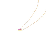 18 Karat Yellow Gold Rose Cut Ruby Necklace with Diamonds