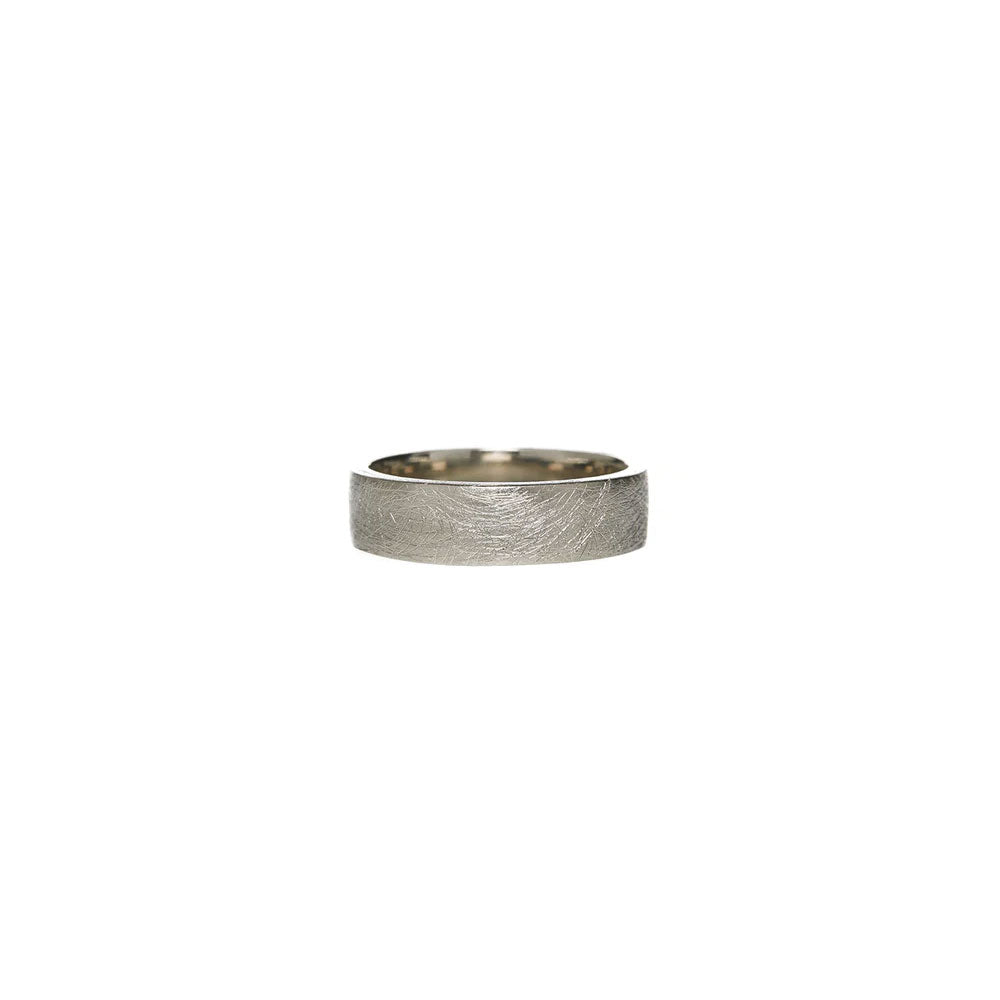 14 Karat White Gold Scribed Wedding Band