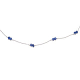 14 Karat White Gold Station necklace with Blue Sapphire Beads