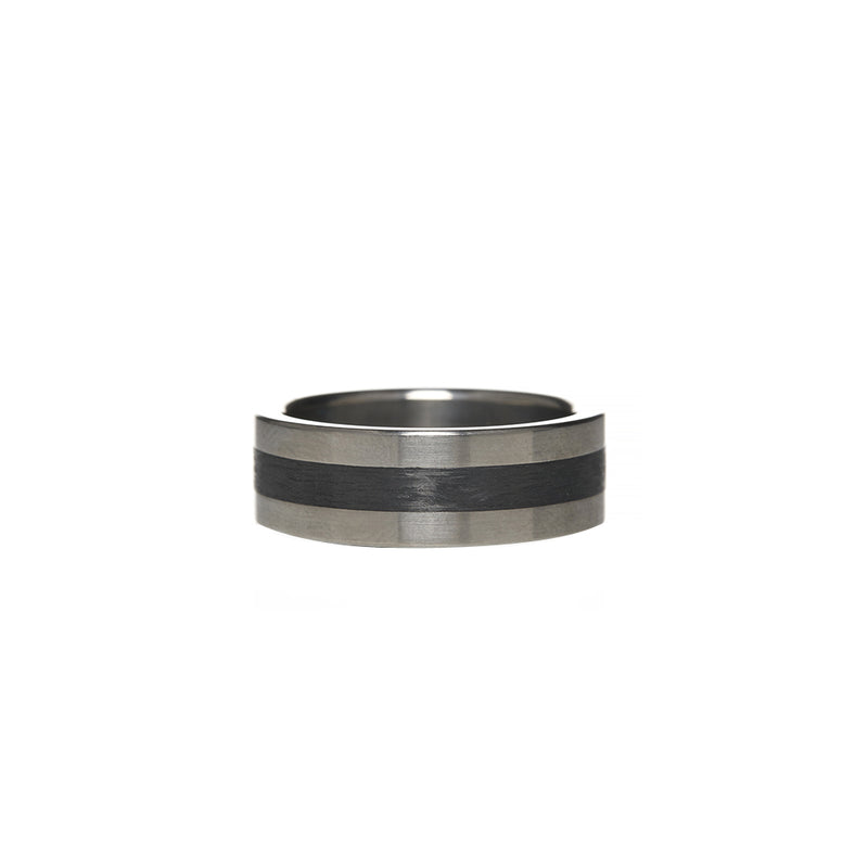 Titanium Carbon Fiber Mens Wedding Band