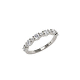 14 Karat White Gold Share-Prong Band with diamonds