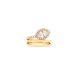 18 Karat Rose Gold Snake Ring with Marquise and Round Diamonds