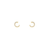 14 Karat Yellow Gold Antler Earrings With Diamonds
