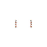 14 Karat Rose Gold Huggie Earrings With Diamonds