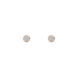 14 Karat Rose Gold Stud Earrings With Diamonds