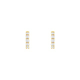 14 Karat Yellow Gold Huggie Earrings With Diamonds