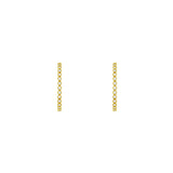 14 Karat Yellow Gold Oval Hoop Earrings With Diamonds