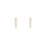 14 Karat Yellow Gold Hoop Earrings With Diamonds