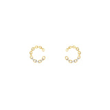 14 Karat Yellow Gold Link Earring With Diamonds