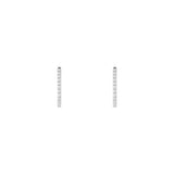 14 Karat White Gold In & Out Oval Hoop Earrings With Diamonds