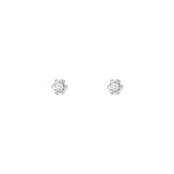 14 Karat White Gold Halo Earrings With Diamonds